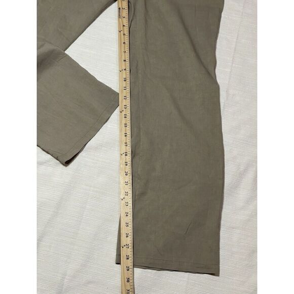 Theory Alldrew Neutral Khaki Dress Pants Flat front Linen Women’s Size 8 - Picture 7 of 7